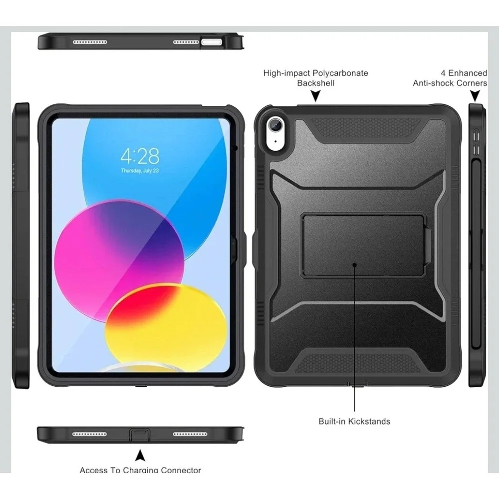 For iPad 11th A16 2025 11 inch 2025 Case‎ Heavy Duty Clip Stand Shockproof Cover